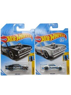 2 Hot Wheels 50th Anniversary Checkmate King Kuda Black & White Vari New #D-42